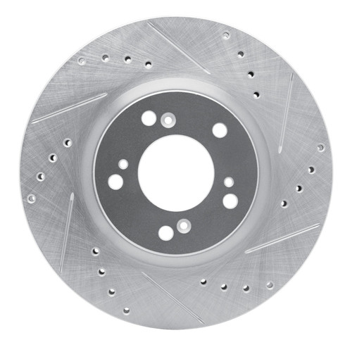 DFC Brake Rotor - Drilled and Slotted - Silver 631-59027R