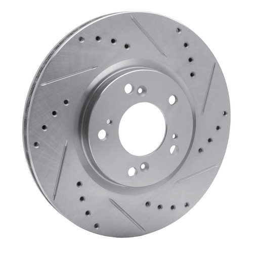 DFC Brake Rotor - Drilled and Slotted - Silver 631-59027R