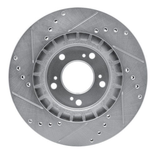 DFC Brake Rotor - Drilled and Slotted - Silver 631-59027R