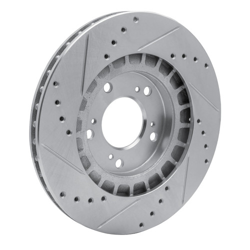 DFC Brake Rotor - Drilled and Slotted - Silver 631-59027R