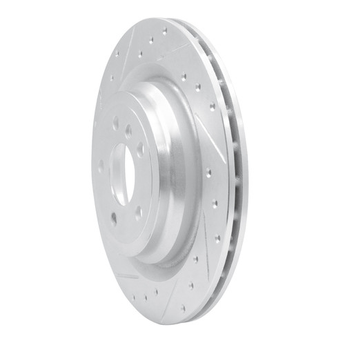 DFC Brake Rotor - Drilled and Slotted - Silver 631-63140L