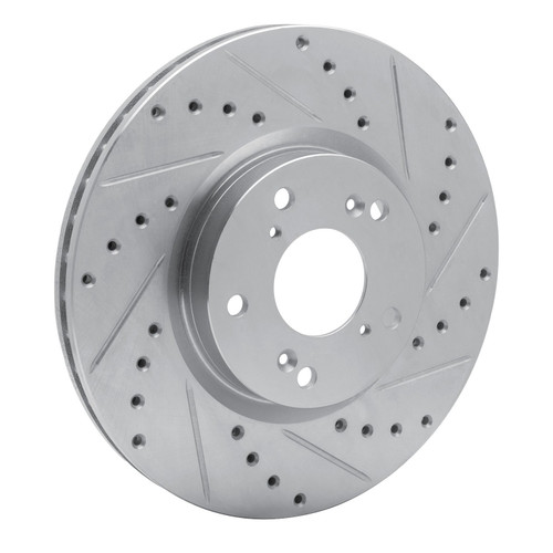 DFC Brake Rotor - Drilled and Slotted - Silver 631-59045R