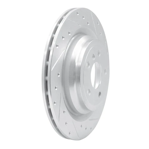 DFC Brake Rotor - Drilled and Slotted - Silver 631-63140R