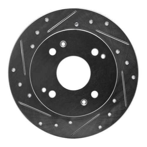 DFC Brake Rotor - Drilled and Slotted - Silver 631-59019L