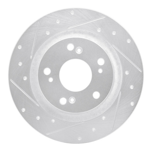 DFC Brake Rotor - Drilled and Slotted - Silver 631-59028L