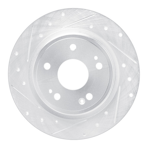 DFC Brake Rotor - Drilled and Slotted - Silver 631-59073L