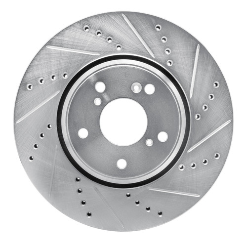DFC Brake Rotor - Drilled and Slotted - Silver 631-59063R