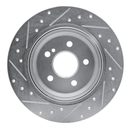 DFC Brake Rotor - Drilled and Slotted - Silver 631-63078R