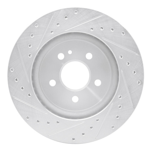 DFC Brake Rotor - Drilled and Slotted - Silver 631-63122R