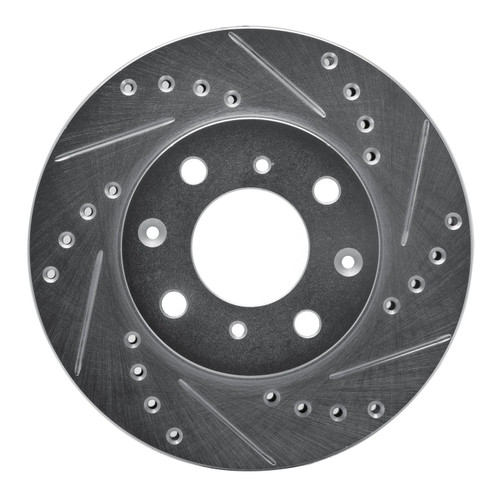 DFC Brake Rotor - Drilled and Slotted - Silver 631-59011R