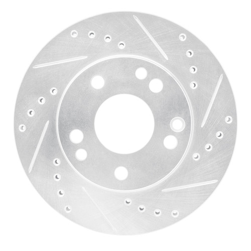 DFC Brake Rotor - Drilled and Slotted - Silver 631-63012R