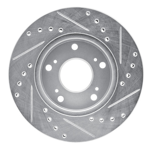 DFC Brake Rotor - Drilled and Slotted - Silver 631-59030L