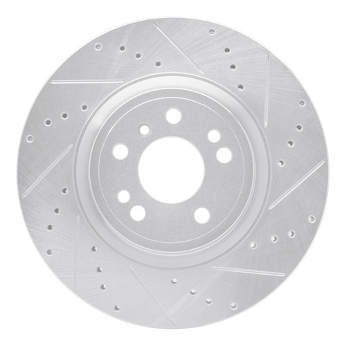 DFC Brake Rotor - Drilled and Slotted - Silver 631-63144R