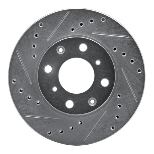 DFC Brake Rotor - Drilled and Slotted - Silver 631-59012L