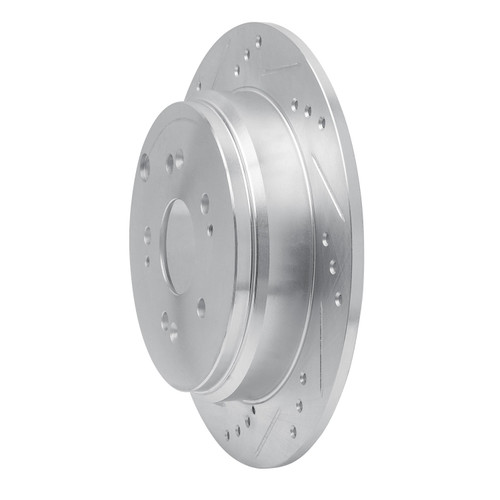 DFC Brake Rotor - Drilled and Slotted - Silver 631-59048L
