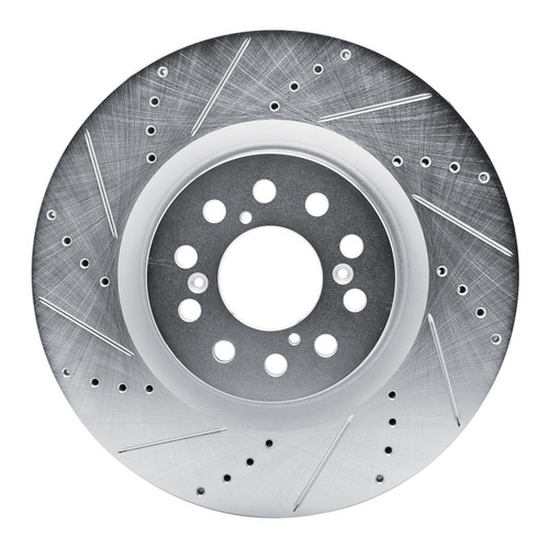 DFC Brake Rotor - Drilled and Slotted - Silver 631-59065L