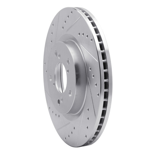 DFC Brake Rotor - Drilled and Slotted - Silver 631-59056L