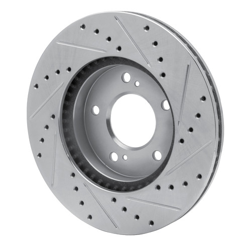 DFC Brake Rotor - Drilled and Slotted - Silver 631-59040L