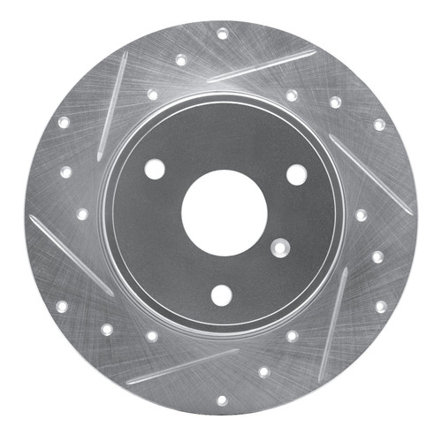 DFC Brake Rotor - Drilled and Slotted - Silver 631-63090L