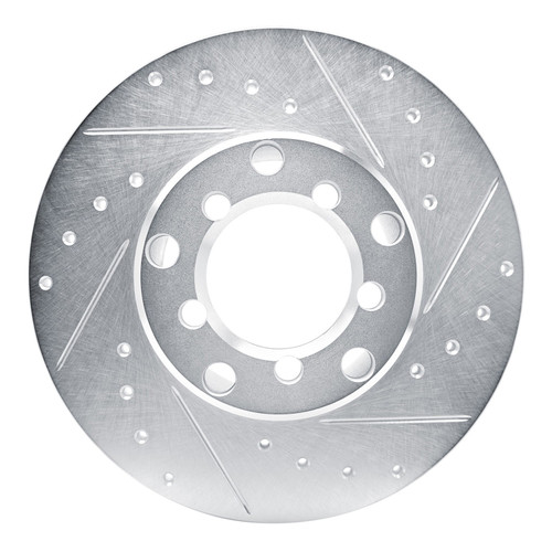 DFC Brake Rotor - Drilled and Slotted - Silver 631-63002R