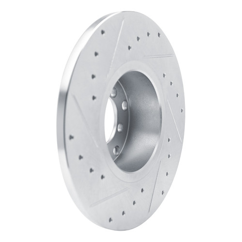 DFC Brake Rotor - Drilled and Slotted - Silver 631-63002R