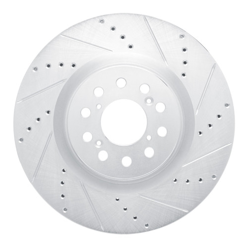DFC Brake Rotor - Drilled and Slotted - Silver 631-59065R