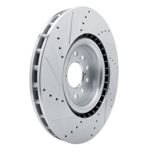 DFC Brake Rotor - Drilled and Slotted - Silver 631-59065R