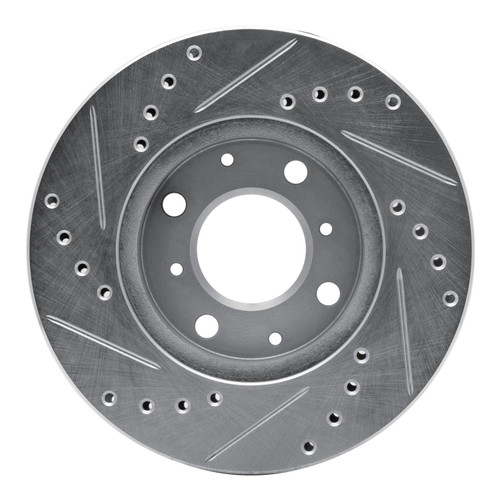 DFC Brake Rotor - Drilled and Slotted - Silver 631-59012R