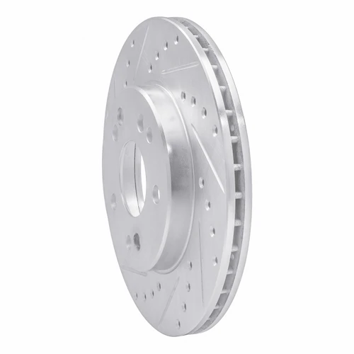 DFC Brake Rotor - Drilled and Slotted - Silver 631-63016L