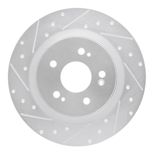DFC Brake Rotor - Drilled and Slotted - Silver 631-59066L