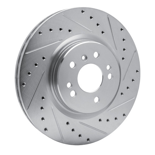 DFC Brake Rotor - Drilled and Slotted - Silver 631-63128R