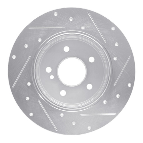 DFC Brake Rotor - Drilled and Slotted - Silver 631-63032L