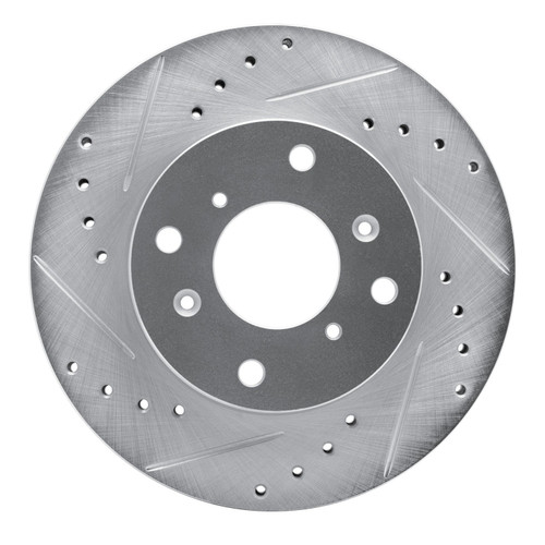 DFC Brake Rotor - Drilled and Slotted - Silver 631-59023L