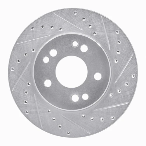 DFC Brake Rotor - Drilled and Slotted - Silver 631-63016R