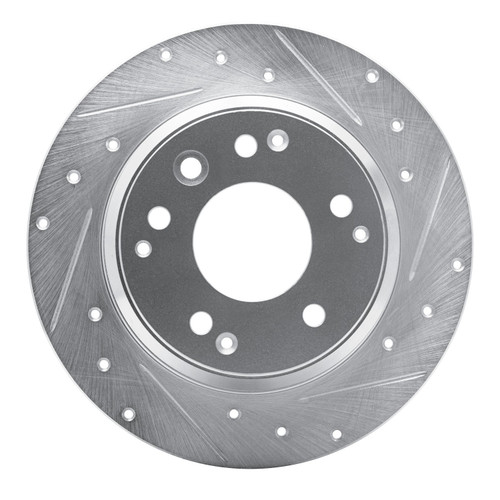 DFC Brake Rotor - Drilled and Slotted - Silver 631-59041R