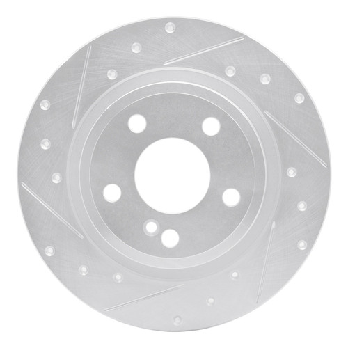 DFC Brake Rotor - Drilled and Slotted - Silver 631-63107L