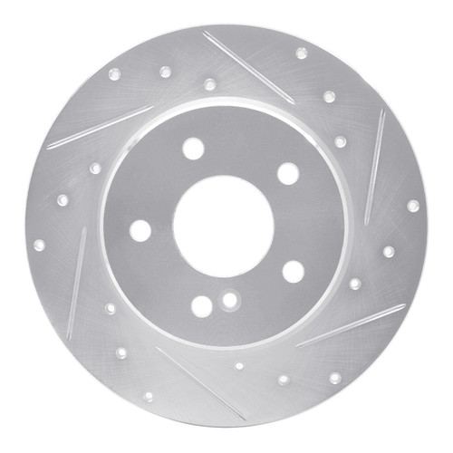 DFC Brake Rotor - Drilled and Slotted - Silver 631-63032R