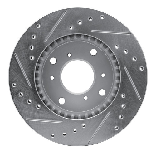 DFC Brake Rotor - Drilled and Slotted - Silver 631-59023R