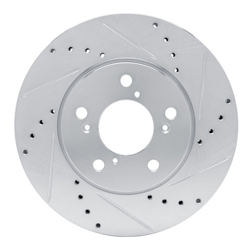DFC Brake Rotor - Drilled and Slotted - Silver 631-59049R