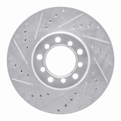 DFC Brake Rotor - Drilled and Slotted - Silver 631-63017L