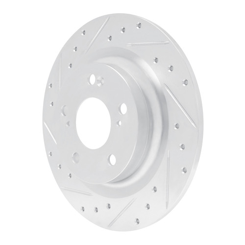 DFC Brake Rotor - Drilled and Slotted - Silver 631-59067L