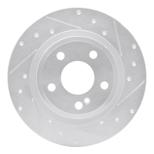DFC Brake Rotor - Drilled and Slotted - Silver 631-63107R