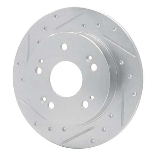 DFC Brake Rotor - Drilled and Slotted - Silver 631-59024L