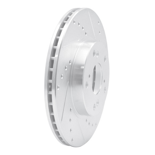 DFC Brake Rotor - Drilled and Slotted - Silver 631-59042R