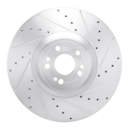 DFC Brake Rotor - Drilled and Slotted - Silver 631-63180R