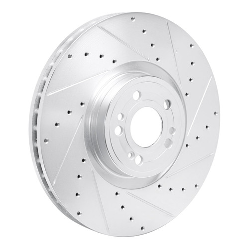 DFC Brake Rotor - Drilled and Slotted - Silver 631-63180R