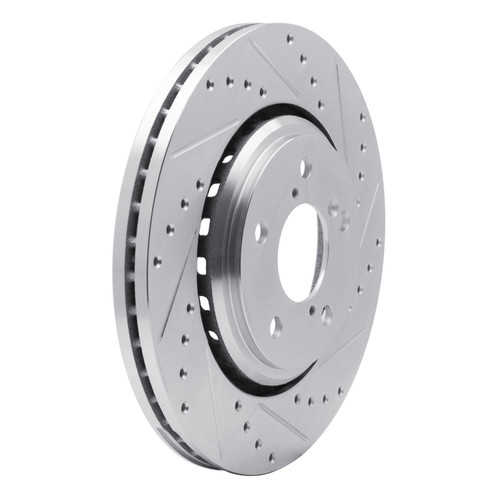 DFC Brake Rotor - Drilled and Slotted - Silver 631-59058R