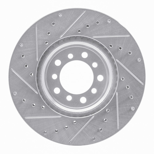 DFC Brake Rotor - Drilled and Slotted - Silver 631-63017R