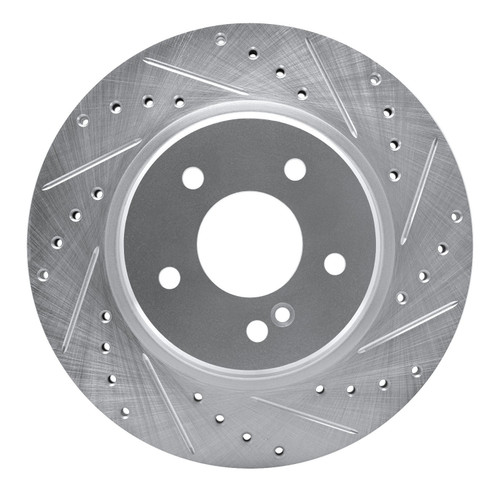 DFC Brake Rotor - Drilled and Slotted - Silver 631-63040R
