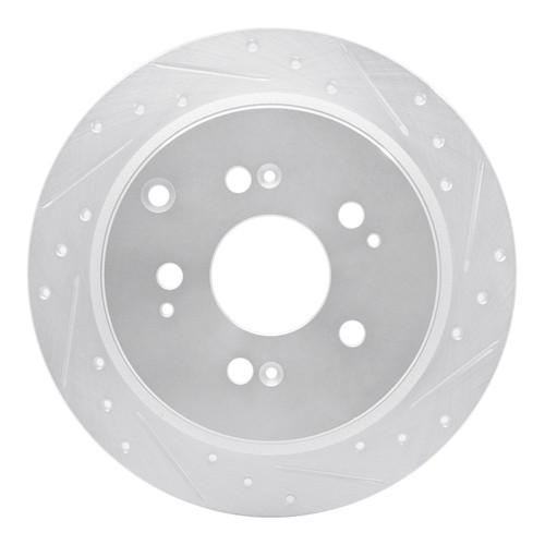DFC Brake Rotor - Drilled and Slotted - Silver 631-59050R